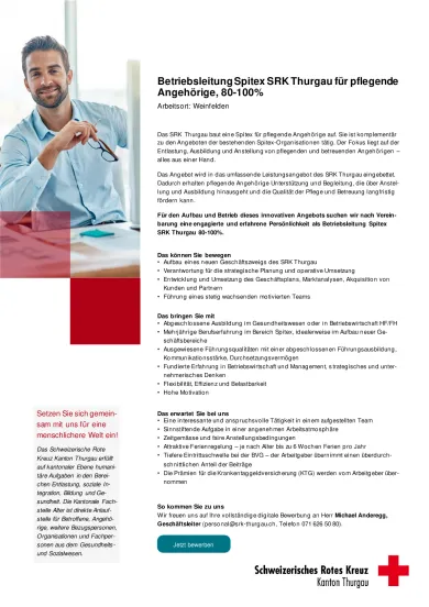 Stelleninserat Betriebsleitung Spitex